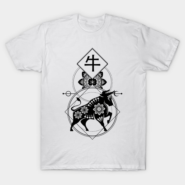 Chinese, Zodiac, Ox, Astrology, Star sign, Stars T-Shirt by Strohalm